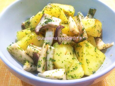 みんな大好きな味♡じゃがいもとエリンギののり塩炒め